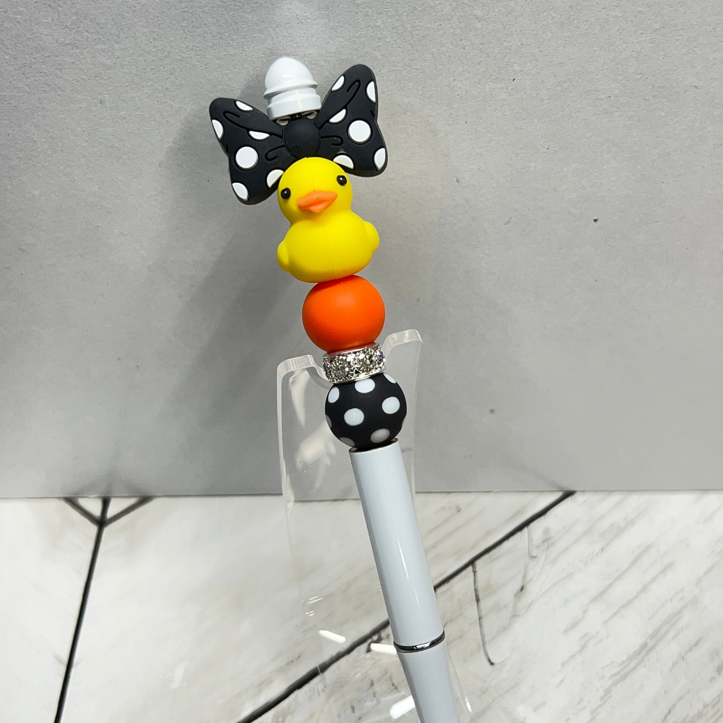Rubber Ducky w/Bow Metal Pen